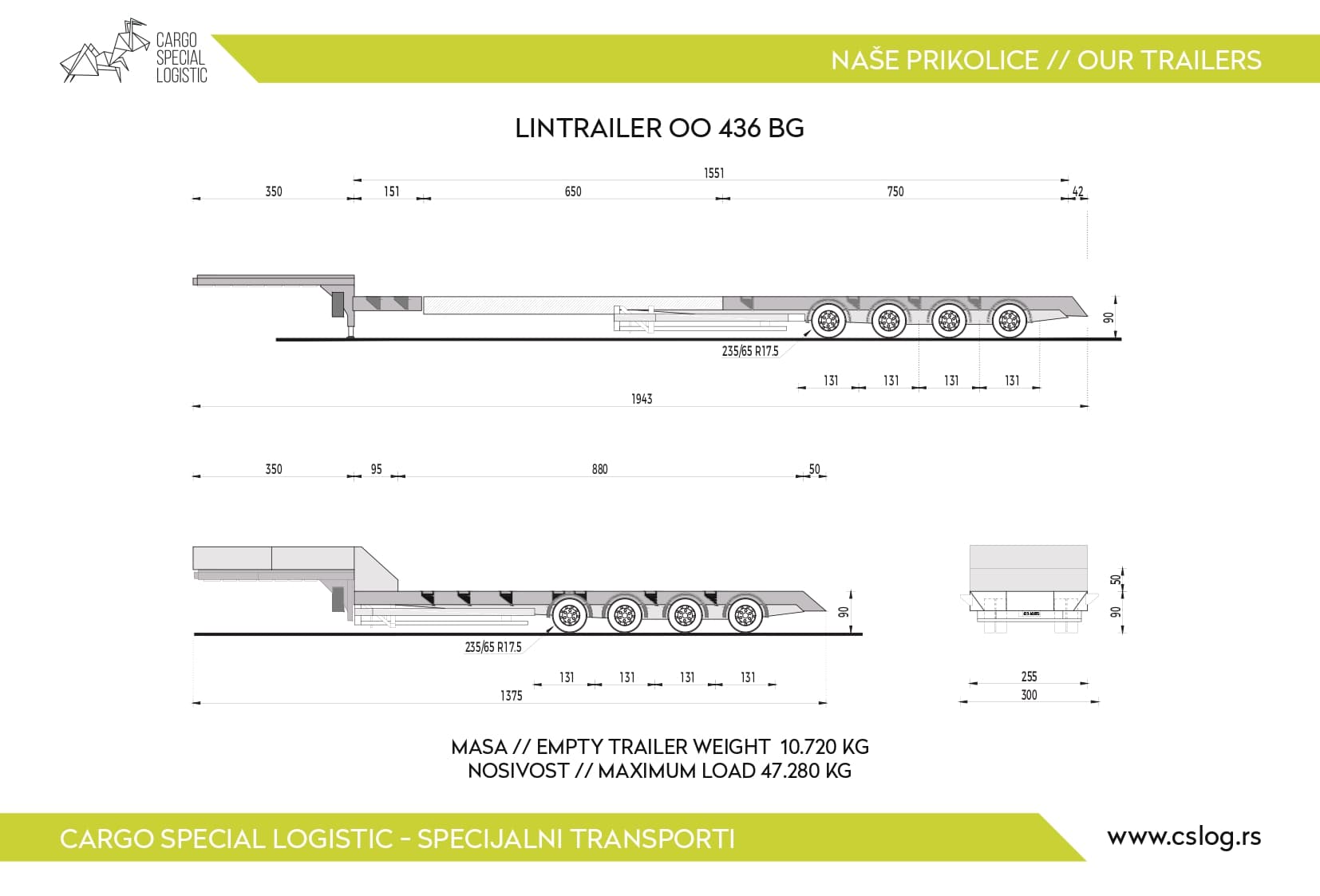 Lintrailer OO-436-BG